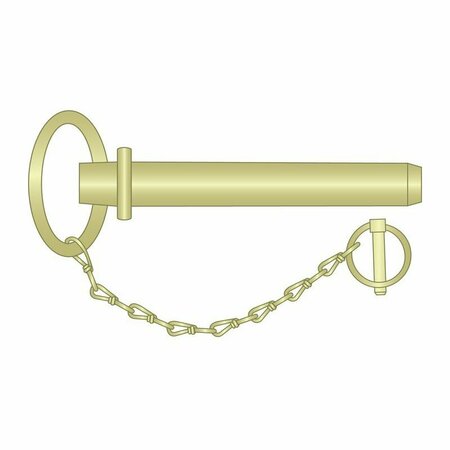 Heritage Hitch Pin Round Handle, 1/2"x5-3/4", Chain HPL-0500-5750R
